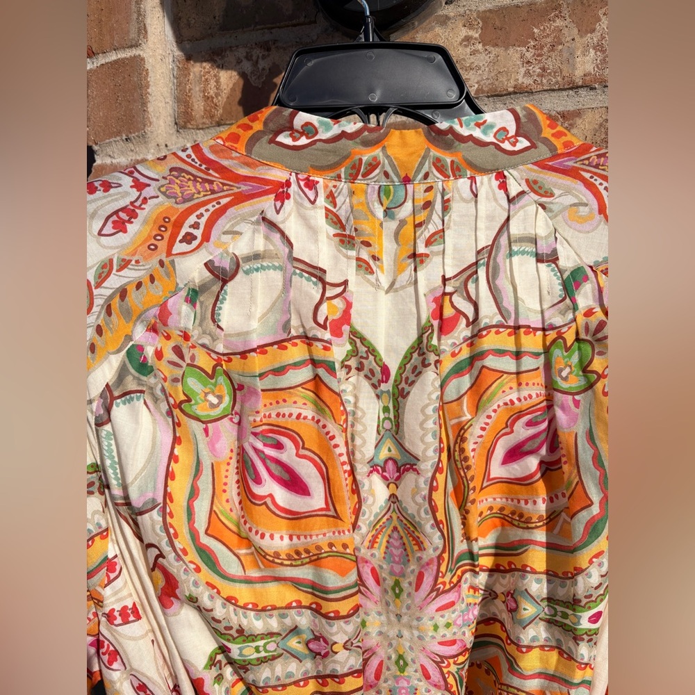 Antonio Melani Brynn Pink Scarf Floral Border Print Button
Front Dress NWT - Picture 8 of 9